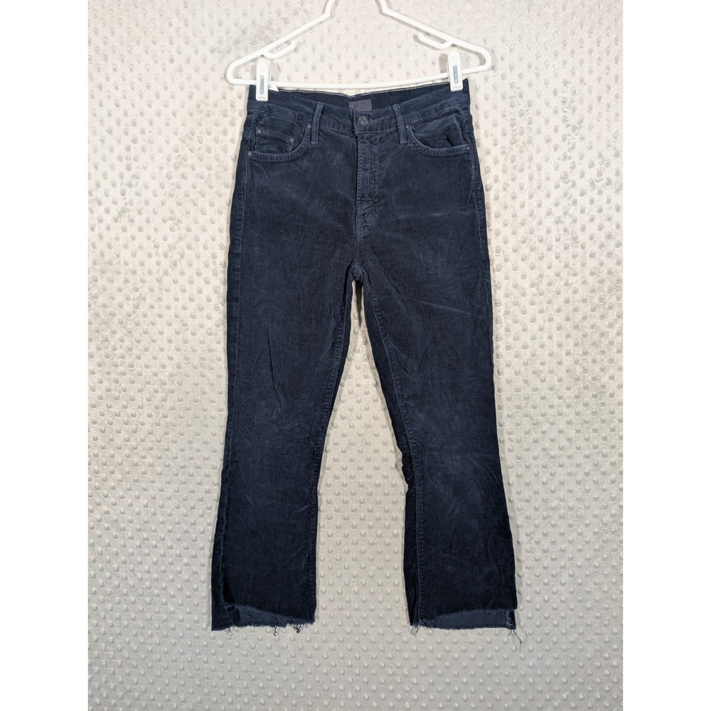 Mother Jeans Women's 26x24 Blue Corduroy Insider Crop Step Fray Stretch USA